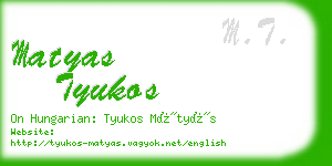 matyas tyukos business card